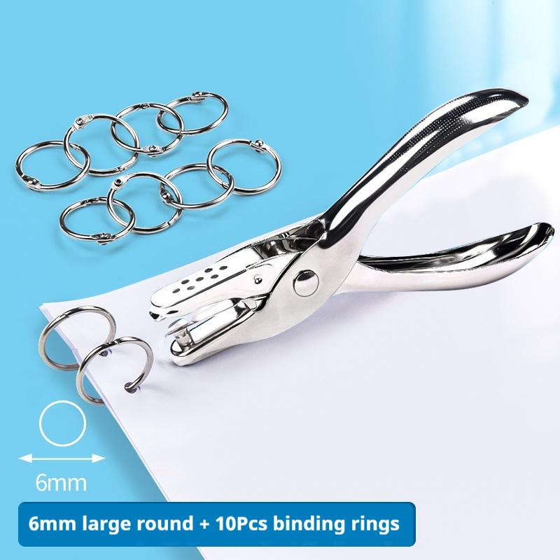 1.5/3/6mm Hole Puncher Portable Single Hole Punch Paper Material Scrapbooking Handheld Metal Craft Office Binding Tool Supplies