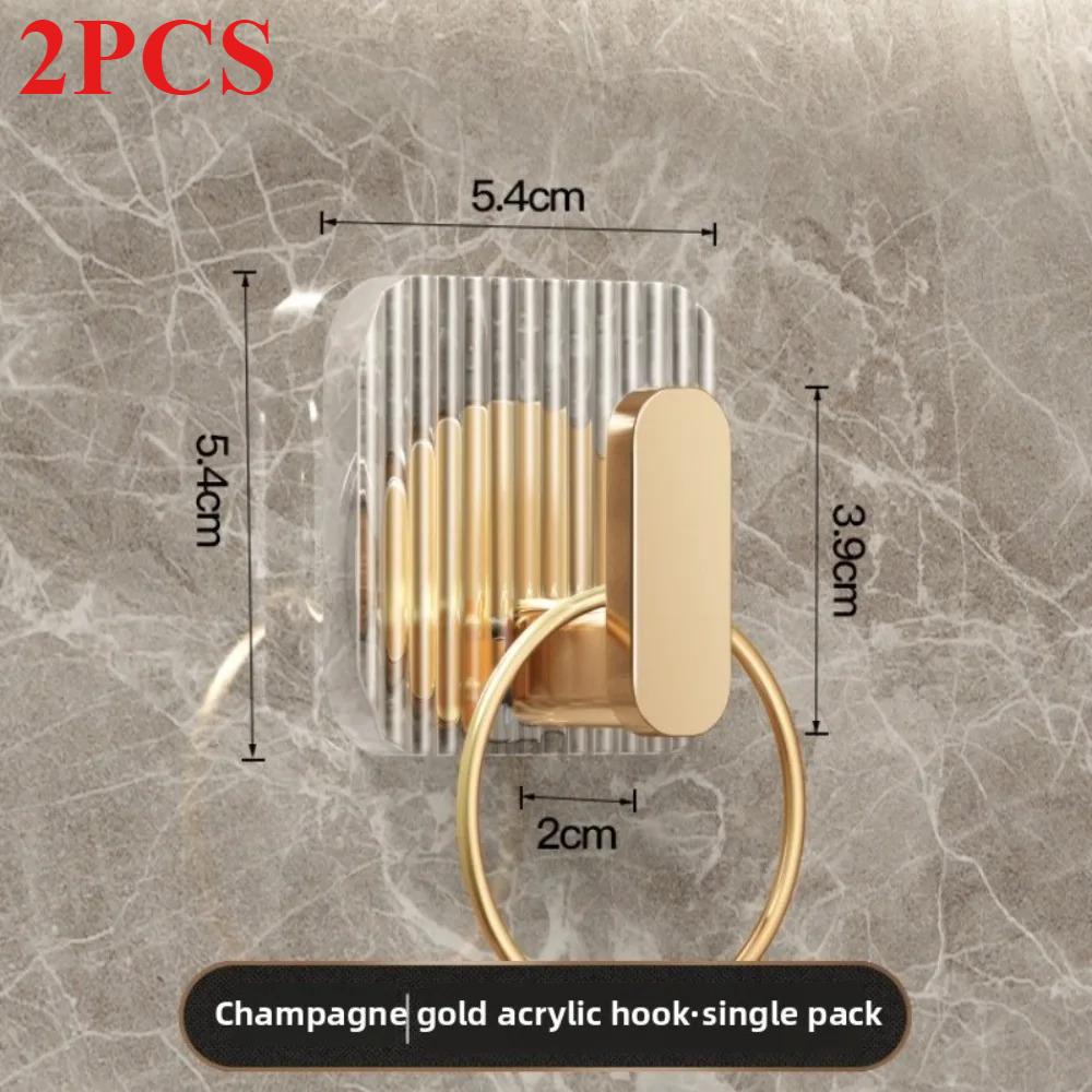 Mantelhaken Acryl Wandhaken Klar Gold Stanzfreie Aufhänger für Schlüssel Taschen Badezimmer Heimaufbewahrungsorganizer Badezimmerzubehör
