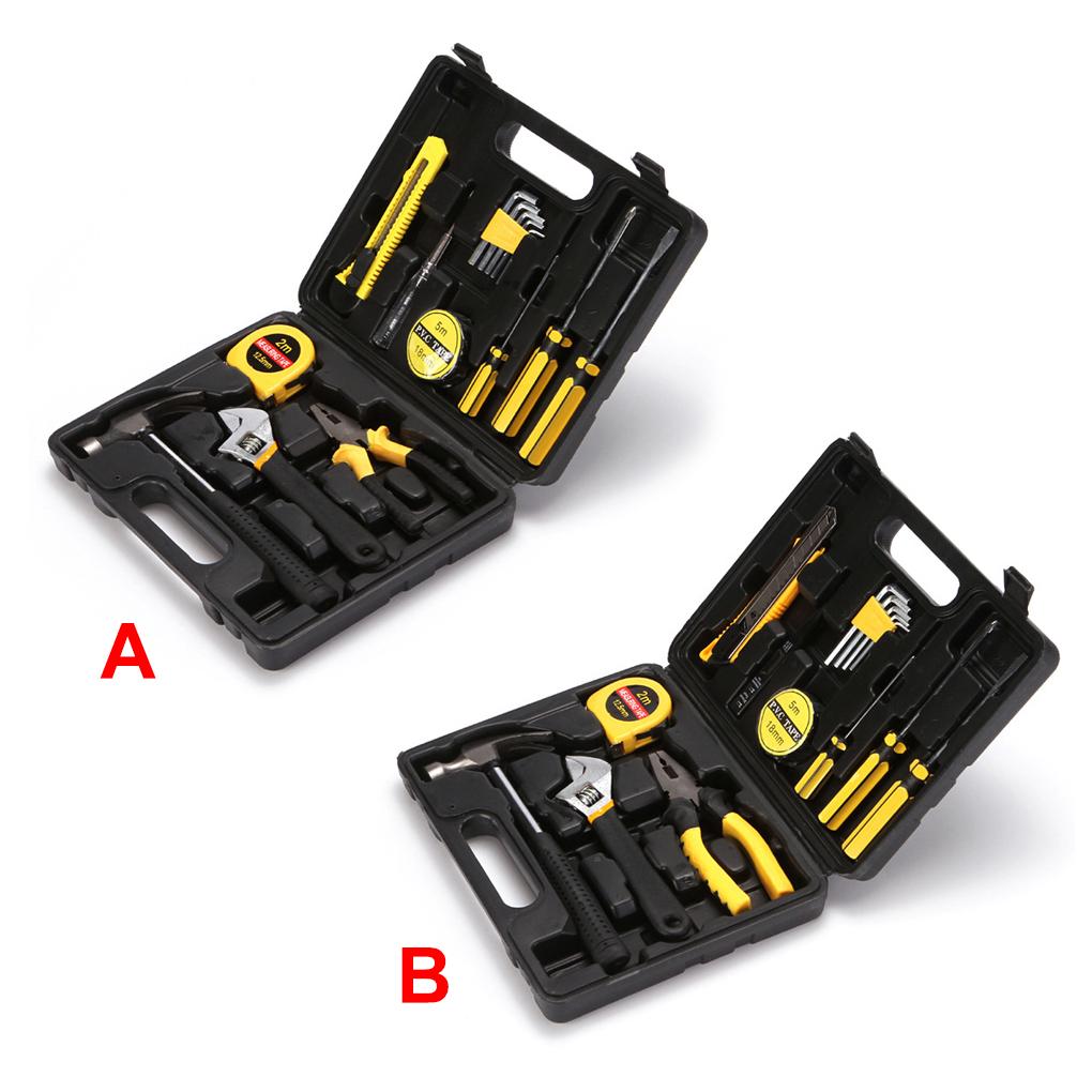 16 Pieces Car Repair Tools Set Ratchet Spanner Screwdriver Outdoor Carrying Metal Automobile Repairing Plier Accessories
