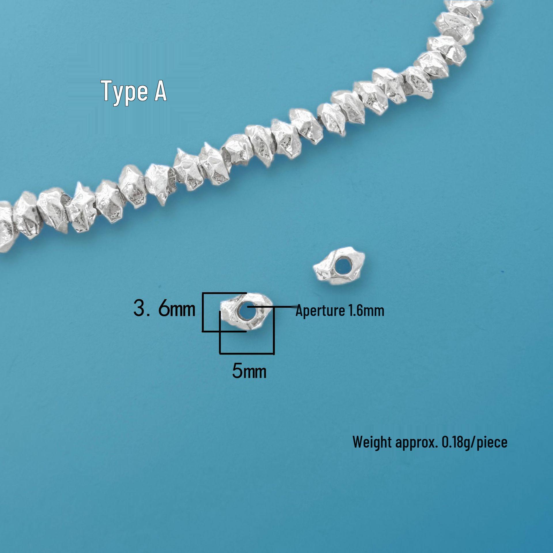 S999 Sterling Silver Irregular Spacer Beads for DIY Jewelry Single Piece