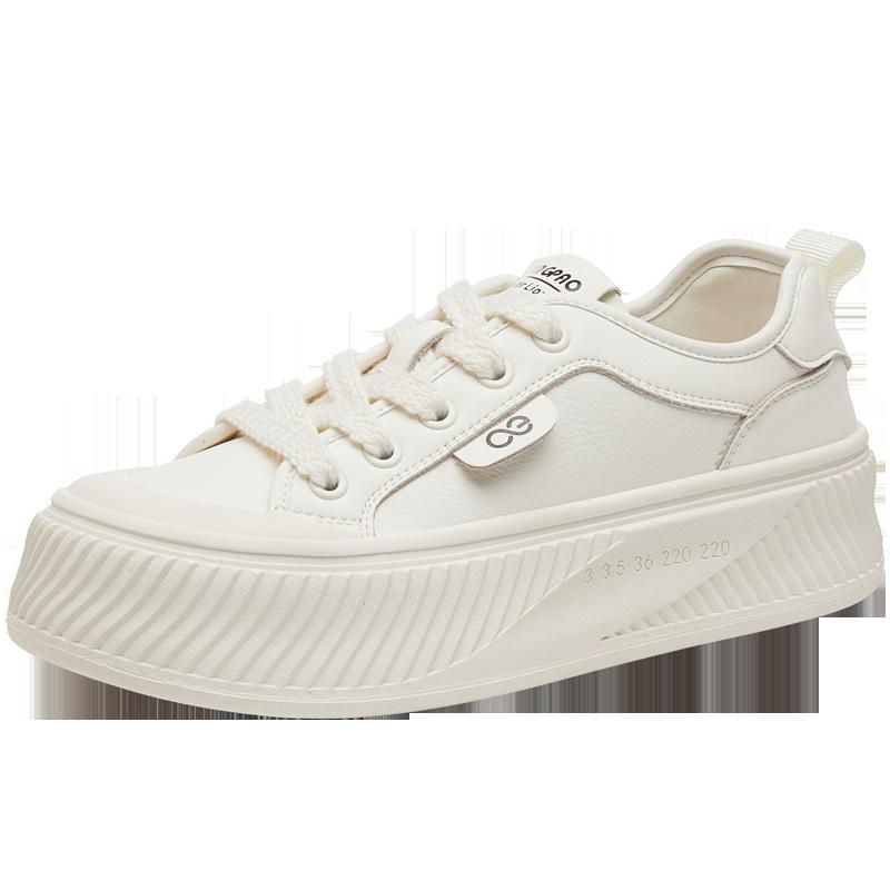 

Four seasons new round head women s simple thick sole heightening Internet celebrity board shoes Korean version casual simple women s shoes one 2025 35