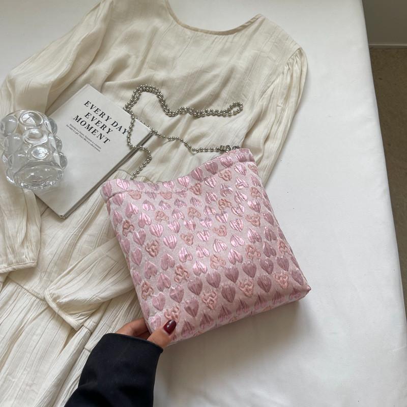 Trendy Casual Canvas Bucket Bag For Women Summer 2024 In Black And Pink