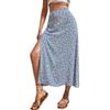 Floral Slit Bag Hip Mid-Waist Dress Floral Slit Loose Package Hip Mid-Rise Maxi Dress