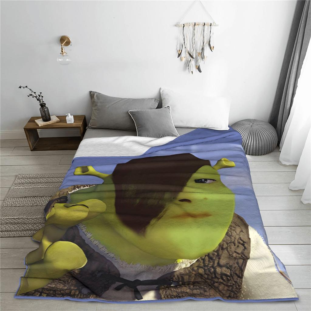 Warme weiche Decken Junge Mädchen Dekorative Shreks Witzige Memes Überwurfdecke Flanell-Bettüberwurf Wohnzimmer Neuheit Sofa-Bettbezug