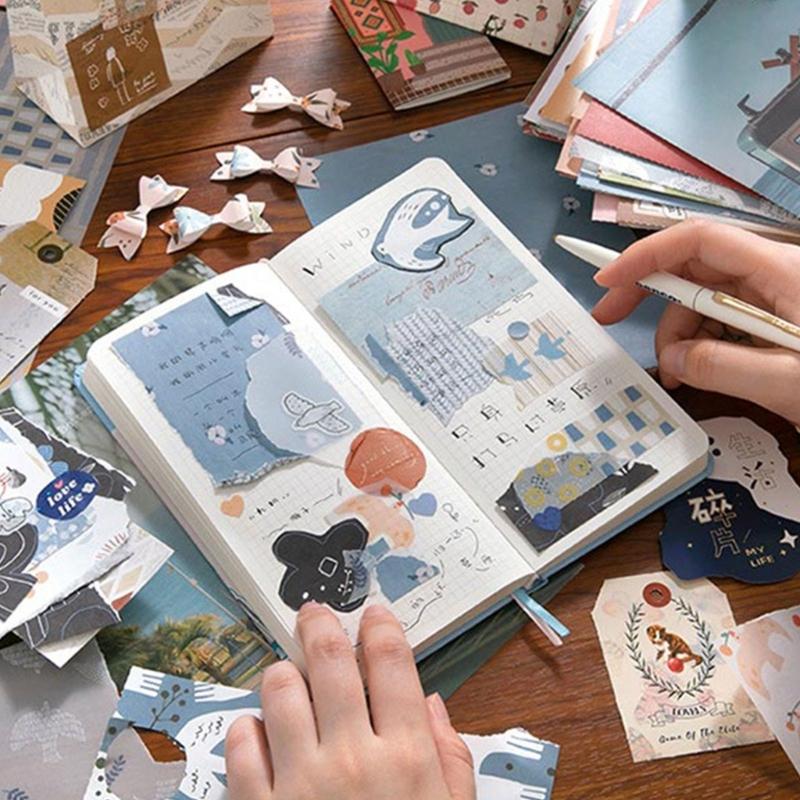 64 Sheets Antique Scrapbooking Background Paper Oil Painting Themed Craft Paper for Journal Embellishment Gift Packaging