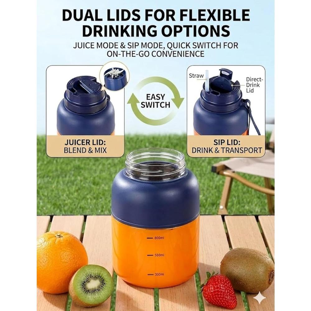 Taza Extractor de Jugo Inalámbrica 180W, Taza Extractor de Jugo Inalámbrica Portátil con Líneas de Medición Precisas, Batidora Personal Recargable para Viajes, Oficina, Gimnasio