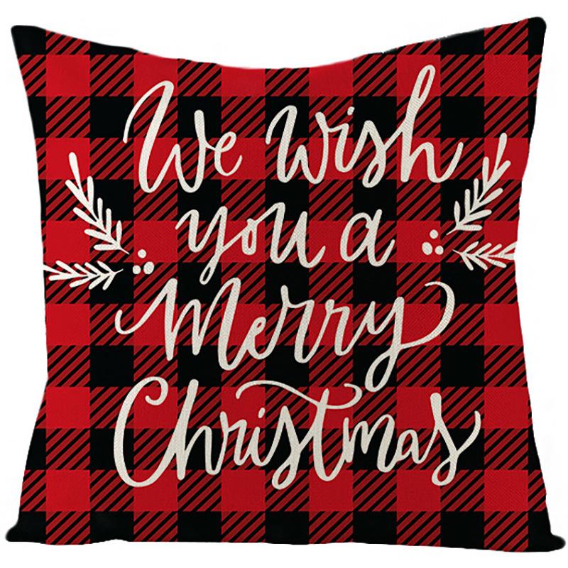 Pillow Christmas Pillow Cover Red and Black Plaid Sofa Cushion Cover Car Backrest Lumbar Support Nordic
