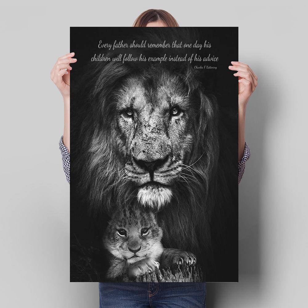 Lion Animal Decoration Mural Inspirational Language Poster Canvas Painting and Living Room Wall Art Prints for Modern Home Decor No Frame