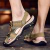 Fashion Genuine leather men's summer sandals Comfortable classic  style Leisure beach tourism walking Plus Size Outdoor shoes