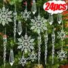 Wholesale Christmas Crystal Clear Snowflake Icicle Pendants Acrylic Xmas Tree Ornament Holiday Home Party Hanging Decoration