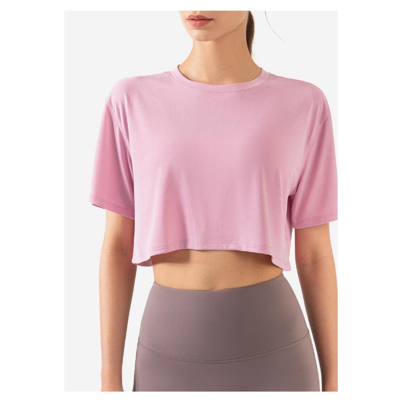 Loose Sports Short-sleeved Women's Navel-baring Modal Fitness Vest Short Sports Yoga Cover-up Top