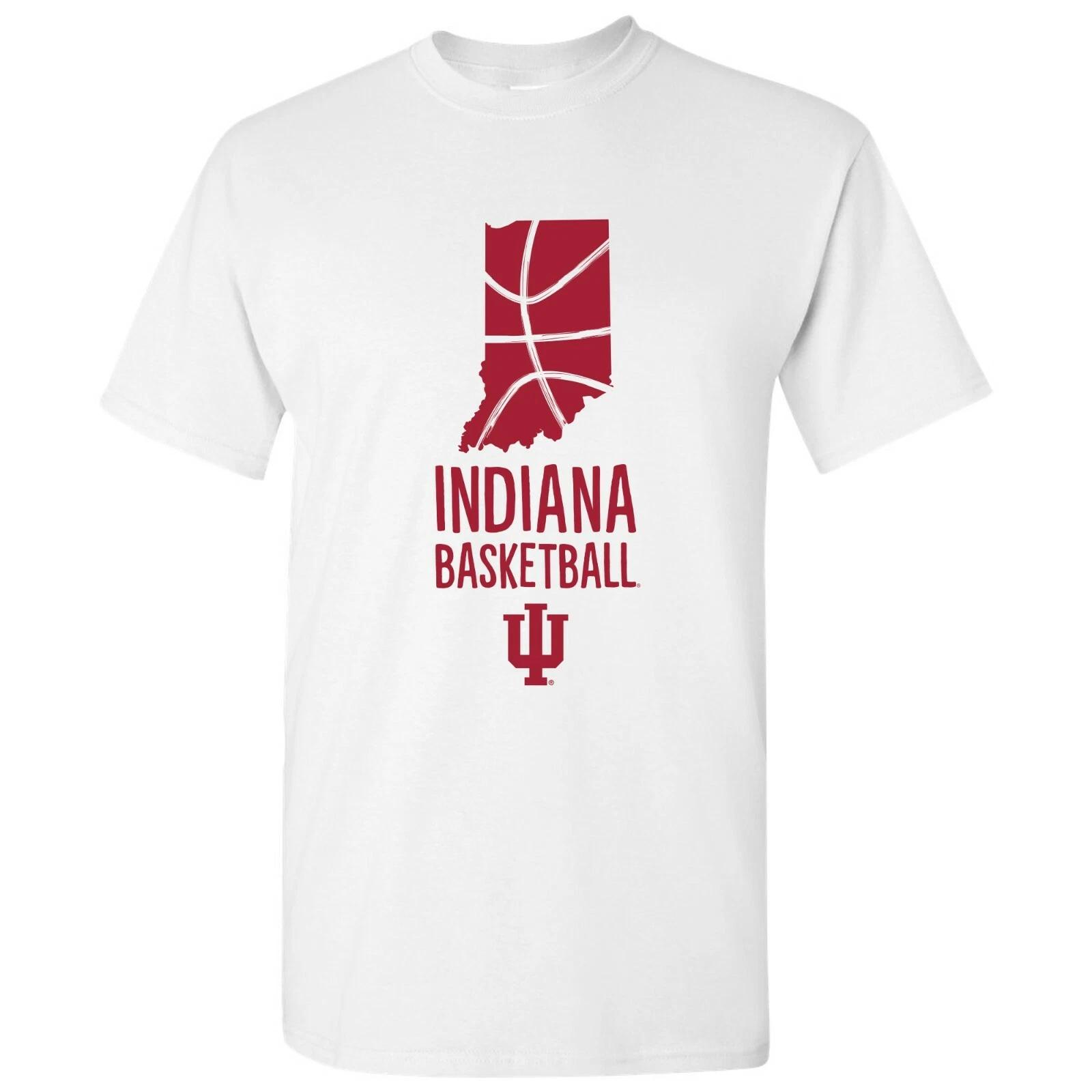 Indiana Hoosiers Basketball Brush State T Shirt - White 4XL