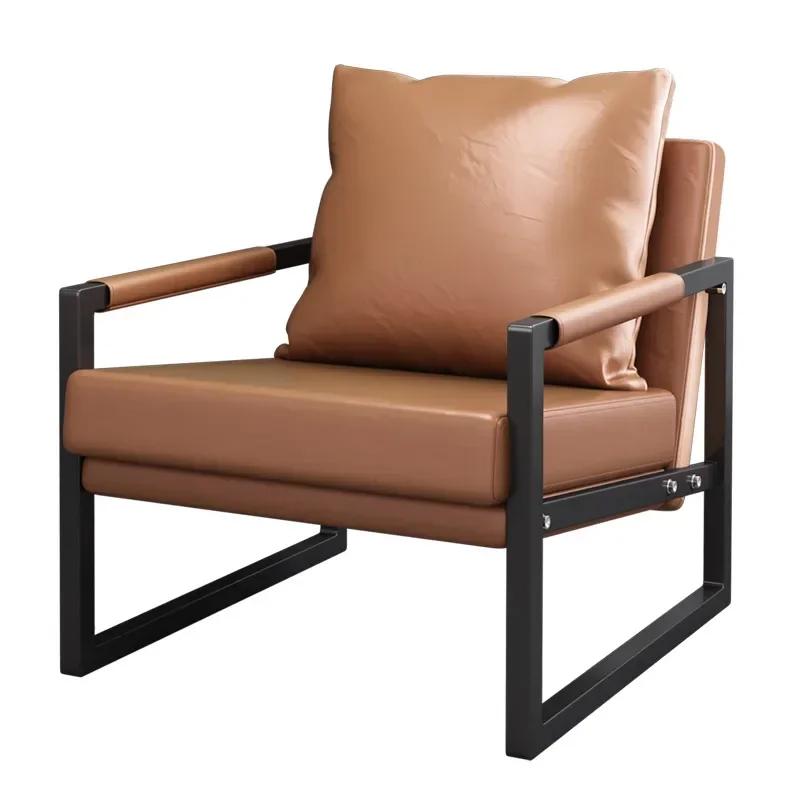Nordic Single Lazy Sofa Italian Light Luxury Wrought Iron Leisure Chair Balcony Bedroom Living Room Sofa Chair Tiger Chair