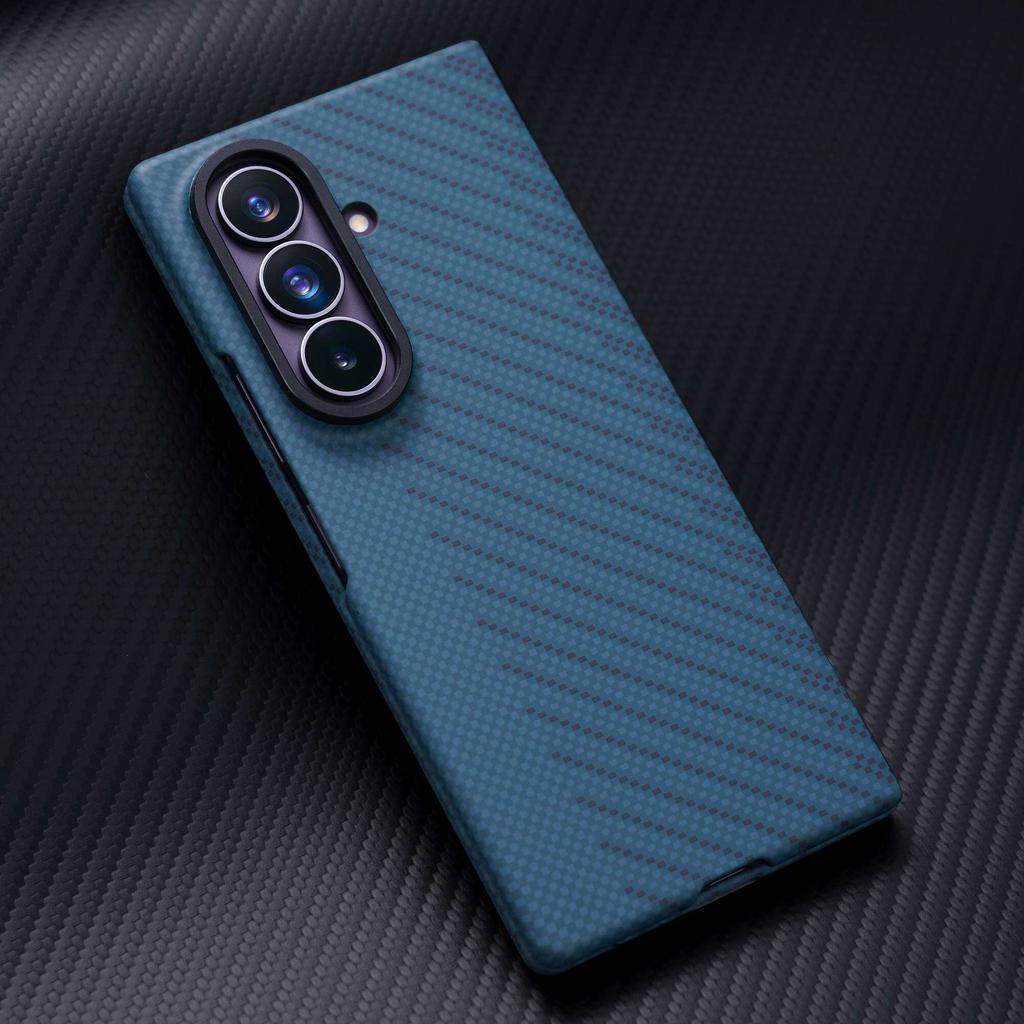Carbon Fiber Case for Samsung Galaxy Z Fold 8 Ultra 7 MagSafe Wireless Charging with Tempered Film Screen Protection Shockproof Cover Phone Bumpers