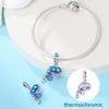 Copper Craft Cute Chameleon Pendant Temperature Discoloration Charm Bead Fit Original Bracelet Ideal For Women Handmade Jewelry Making Gift