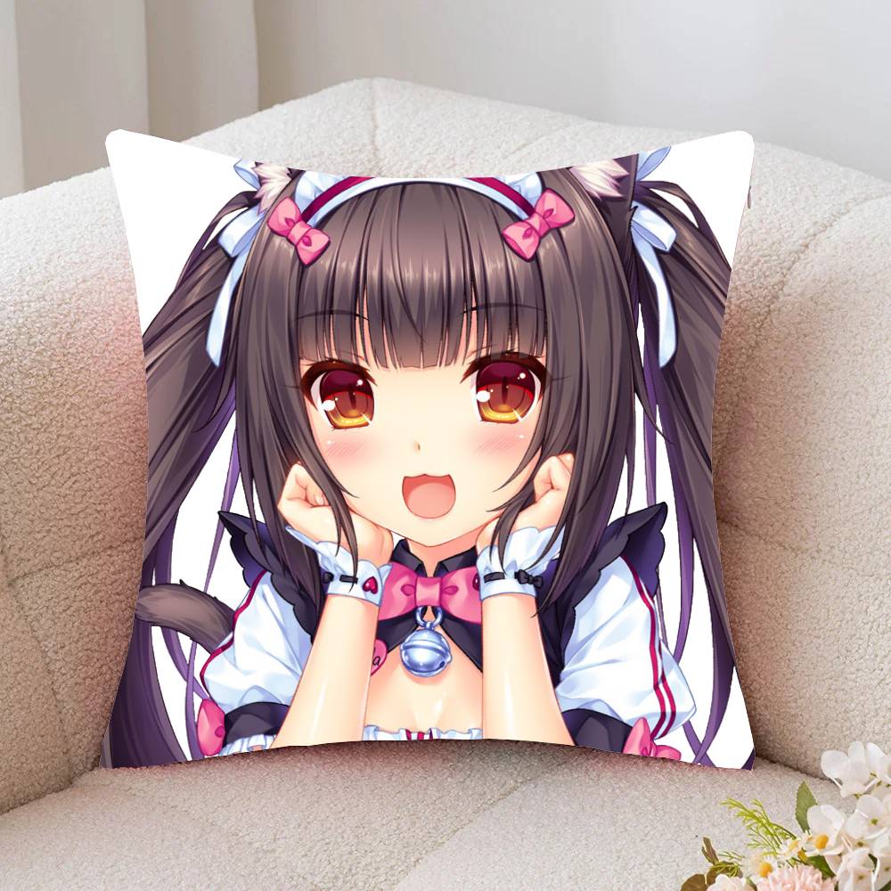 Nekopara GalGame Anime Pillow Case Fashion Square Pillowcase Bedroom Sofa Room Ins Decoration Leisure