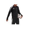 adidas Logo-Aufdruck Reißverschluss Trainingsjacke Herren Oberbekleidung Schwarz GH7129