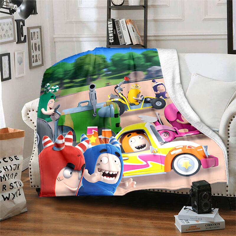 1pz Coperta Stampa Oddbods, Coperta Leggera per Divano, Letto - Morbida e Calda, Regalo per Tutte le Stagioni come Natale, Halloween