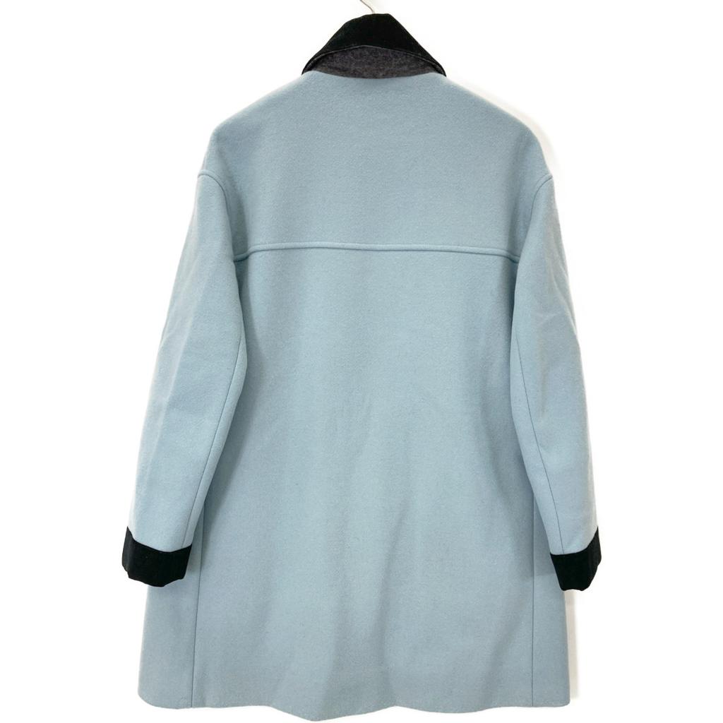 MAISON KITSUNE KWO-0452-B Wool coat 34 Blue x blackUsed