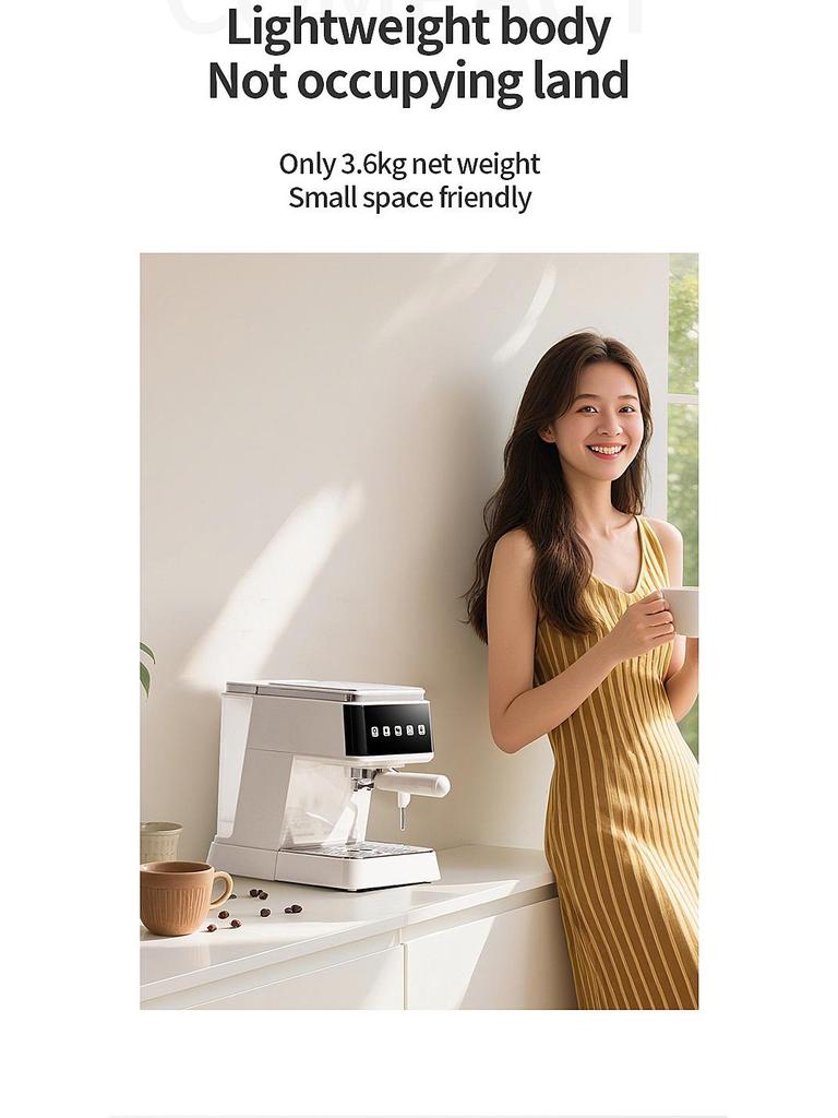 Nowy włoski półautomatyczny ekspres do kawy z ekstrakcją pod wysokim ciśnieniem i spieniaczem do mleka do użytku domowego