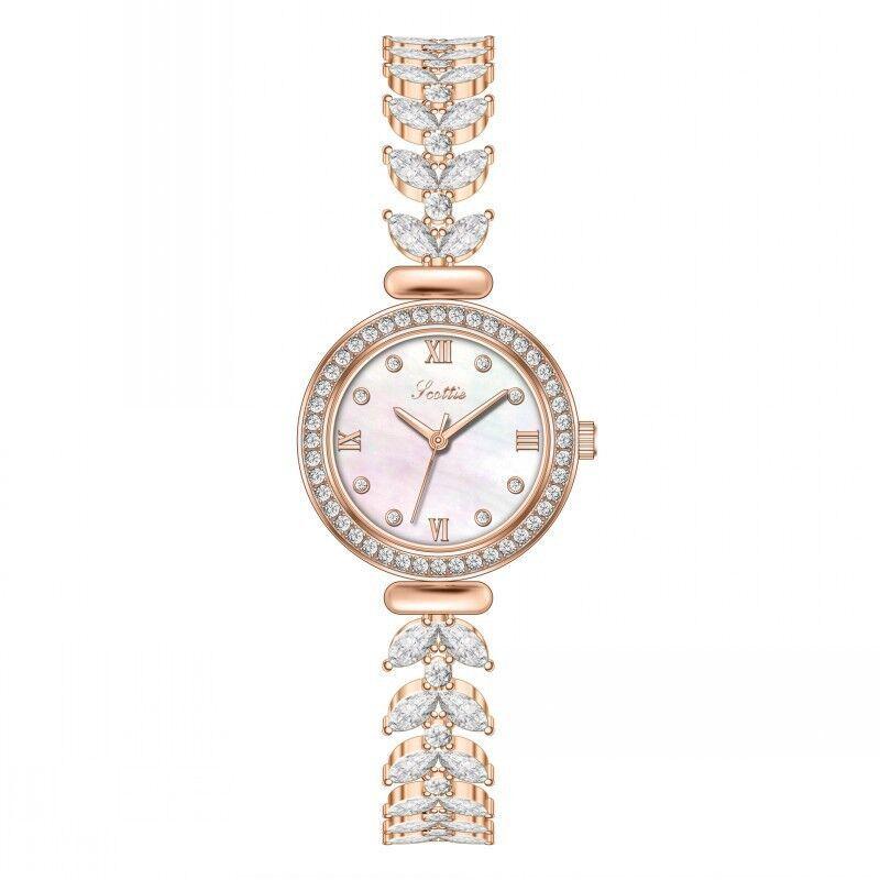Zeemeermin Armband Horloge Dameshorloge Fritillary Wijzerplaat Met Diamanten Vol Met Diamanten Niche Licht Luxe Waterdicht Horloge