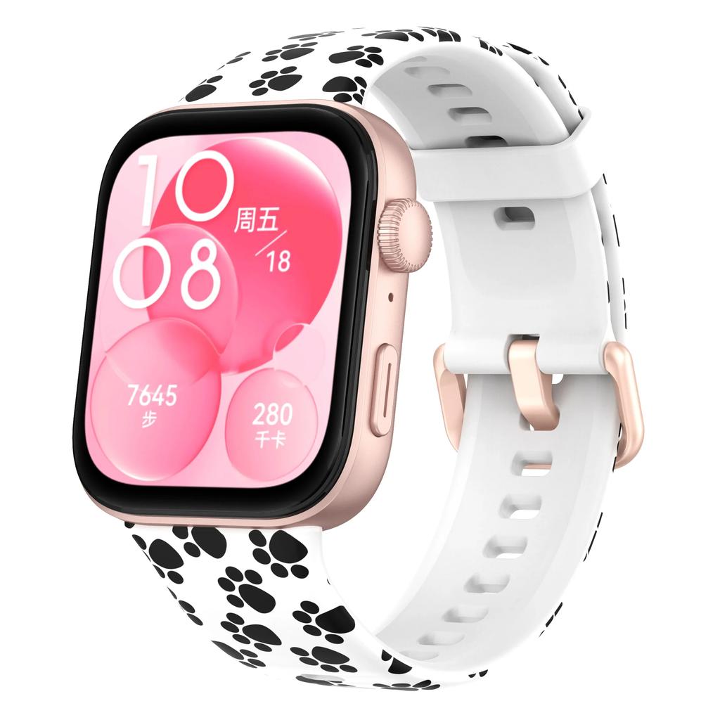 Pasek z nadrukiem do For Huawei Watch Fit 3 Zamienny Silikonowy Pasek na Nadgarstek SmartWatch Bracele correa Akcesoria do Huawei Watch Fit3