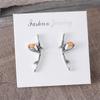 European & American Retro Bird Branch Jewelry Set: Drip Oil Earrings, Ring & Necklace