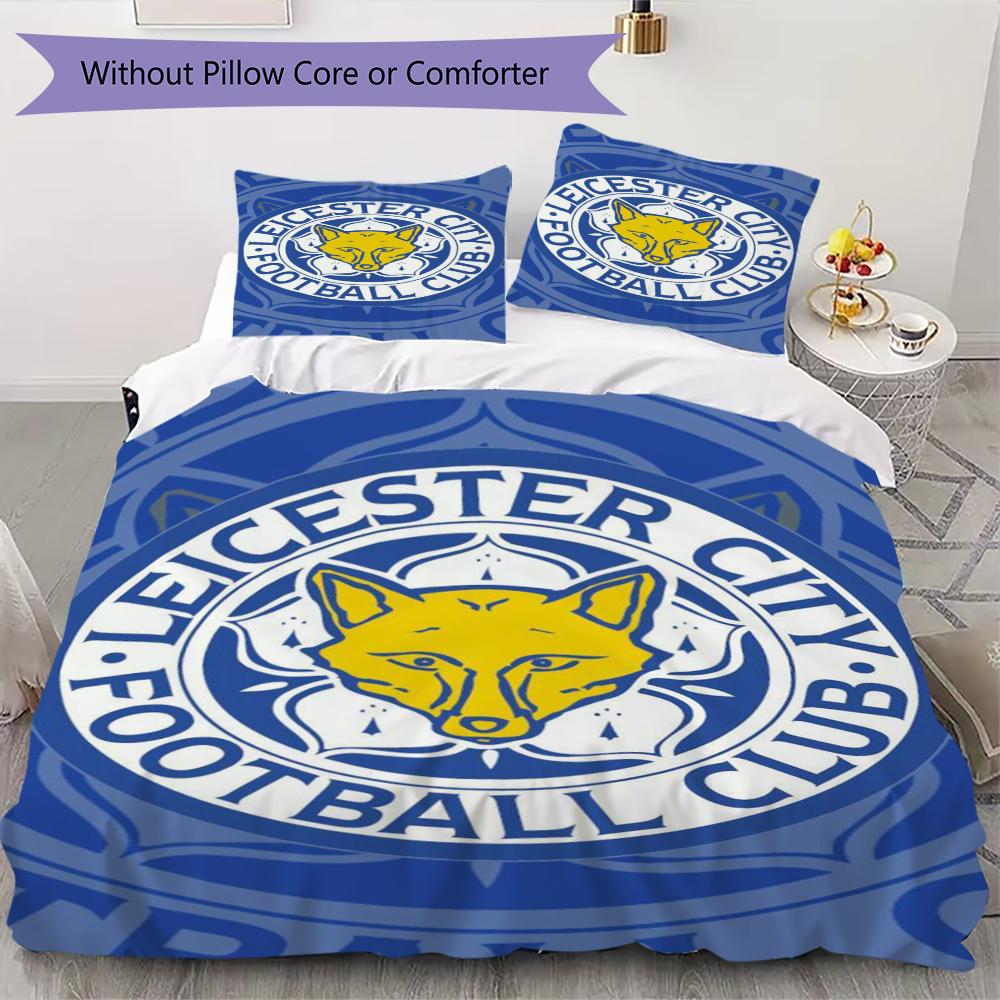 

leicester city Pattern Bedding uilt Set uilt Cover Pillowcase Home Decoration Birthday Gift (1 * duvet cover + 2 * pillowcase without core)69 135x200cm