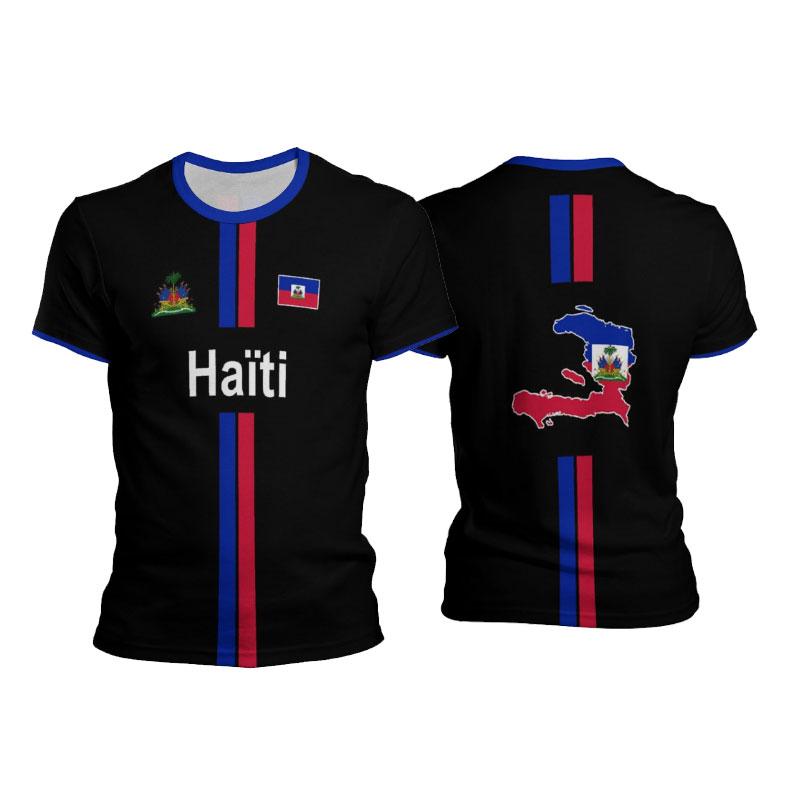 

Haiti Football T Shirts Sports T-shirt Haitian Flag Street Tops Unisex Casual Graphic Tees Tops 4XL