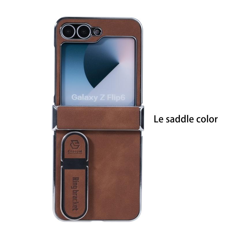 For Samsung Galaxy Z Flip 8 7 6 5 4 3 5G Fingertip Stand Leather Waterproof Anti-Fingerprint Anti-Drop Anti-Folding Phone Case