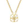 Versatile Titanium Steel Women's Necklace: Heart-to-Heart Two-Way Four-Leaf Clover Clavicle Chain with Full Diamonds