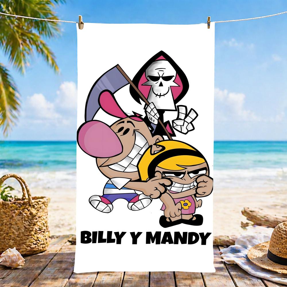 T-The Grim Adventures Of Billy & Mandy Towel Microfiber Beach Towel, Quick-Dry, Sand-Free, Ultra-Fine Fiber, Super Soft.