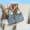 Fashion Rivet Stitching Shoulder Bag Women 2023 Winter Popular Simple Versatile Armpit Bag White Black Denim Coffee