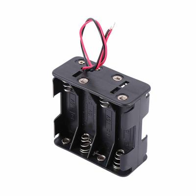 Box with Wire Lead 8 AA Batteries Battery Holder Box Battery Clip Slot Batteries Stack Battery Case
