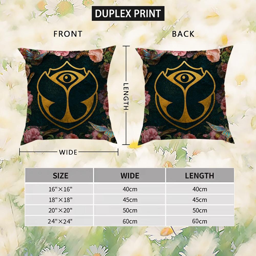 TOMORROWLAND Music Festival Pillow Case For Car Sofa Decorative Home Double-sided Print Plush Square Throw Pillow Cushion Cover