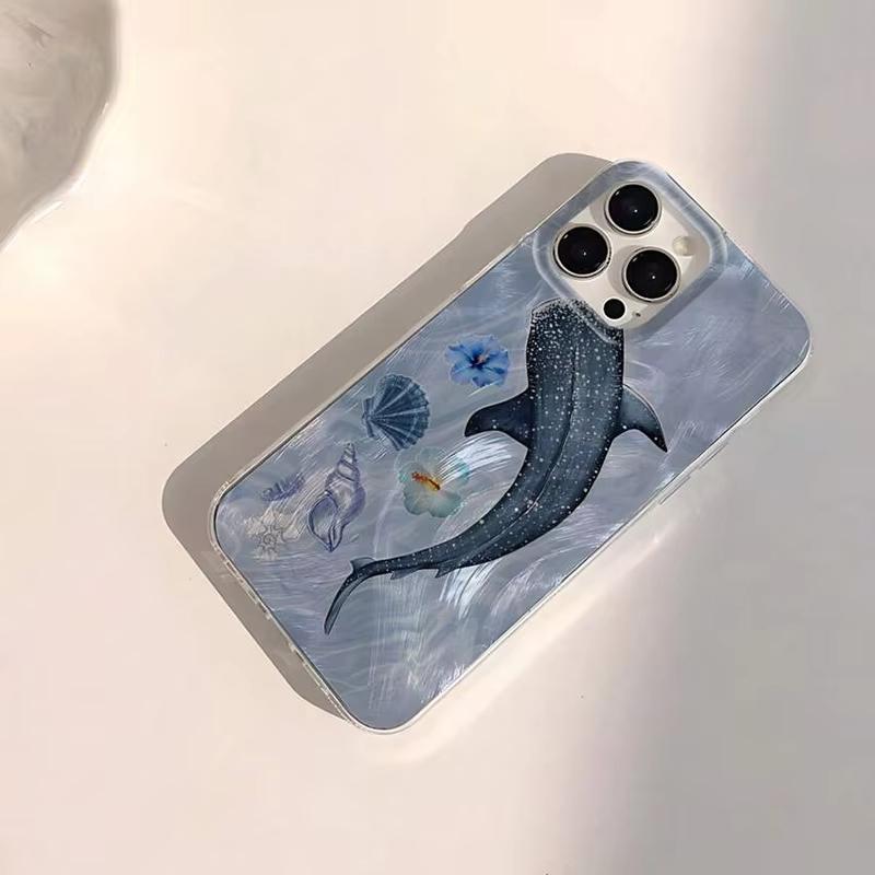Ocean Shark Whale Design Phone Case For iPhone 11 12 13 14 15 16 Pro Max 7 8 Plus X Xs Max XR SE2 16E Shockproof Bumper Cover