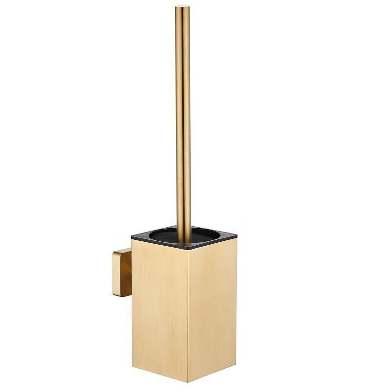 Brushed Gold Wall-Mounted Long-Handle Toilet Brush