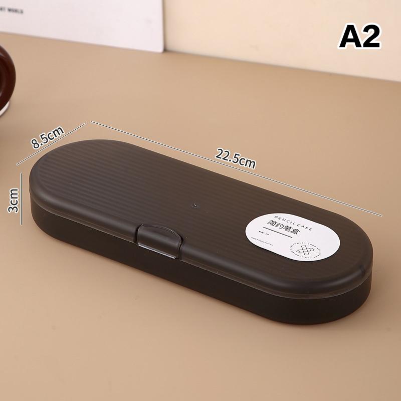 

High Quality Large Capacity Storage Box Plastic Transparent Pencil Case Multi-Function Desktop Organizer Student Pen Box A2