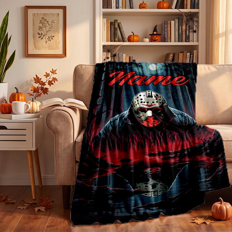 Friday the 13th Custom Flannel Blankets Soft Warm Cozy Throws for Home Decor Holiday Gifts