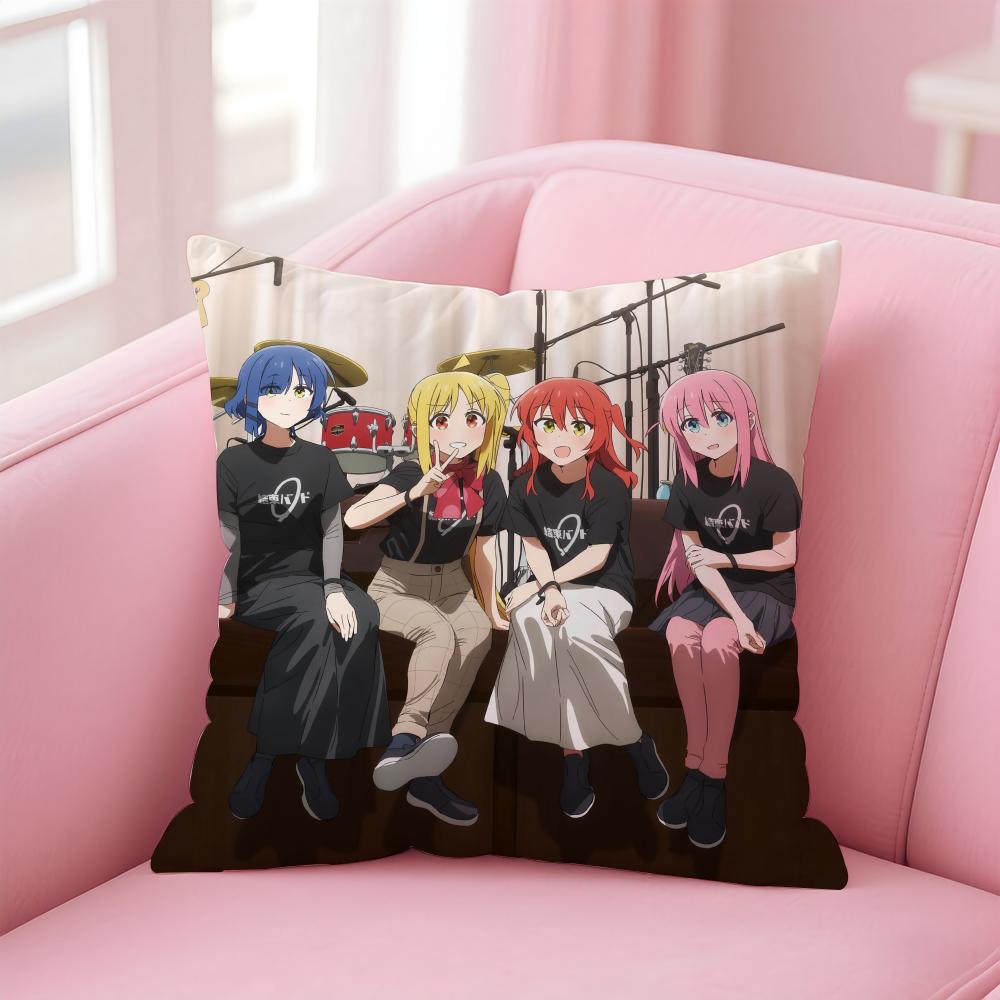 Anime BBocchi The Rock Cushion Cover Linen Minimalist Cover Soft Decor for Sofa Home Room
