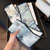 Long Silk Scarf Women's New Small Silk Scarf Printing Simulation Silk Tied Bag Streamer Explosion Sweet Little Scarf