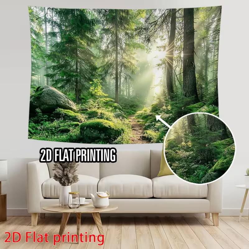 Sonniger Wald Fotografie Hintergrund Natur Grüner Baum Moos Stein Hintergrund für Party Fotoshooting