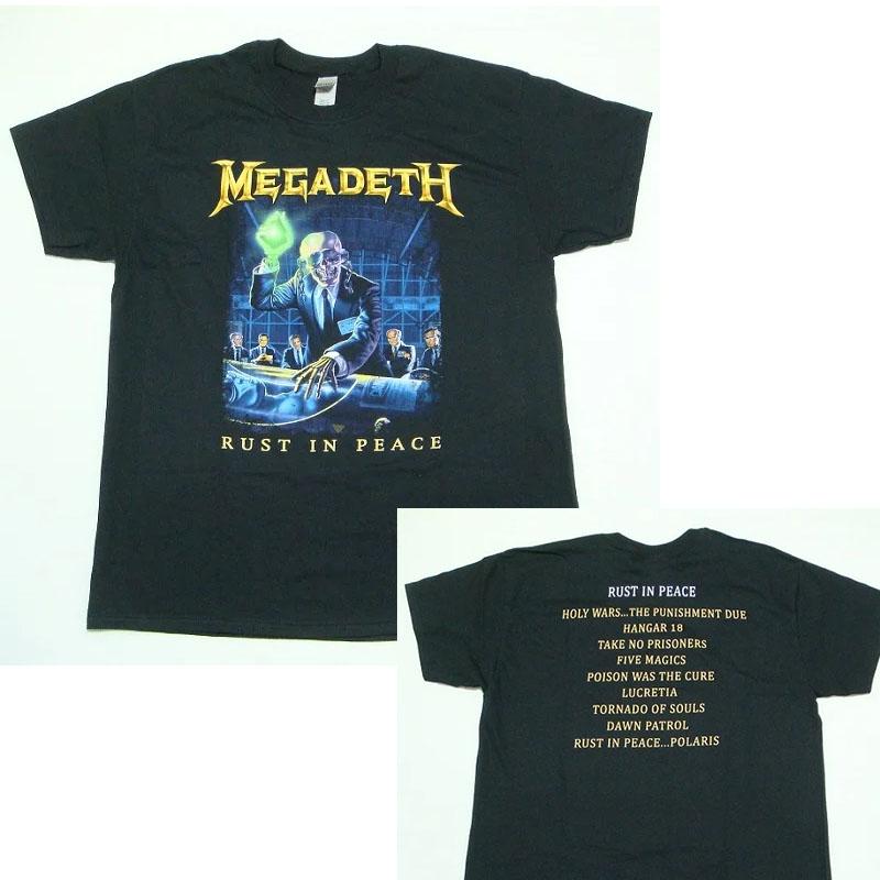 2025 Summer  MEGADETH Rust in Peace 30th Anniversary American Retro Street Loose Men and Women Short Sleeve T-shirt Streetwear