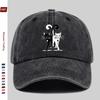 Pc Cartoon Cute Black and White Cat Pattern Printed Baseball Cap with Adorable Pet Cat and Heart Print Design Sun Hat Home Cas