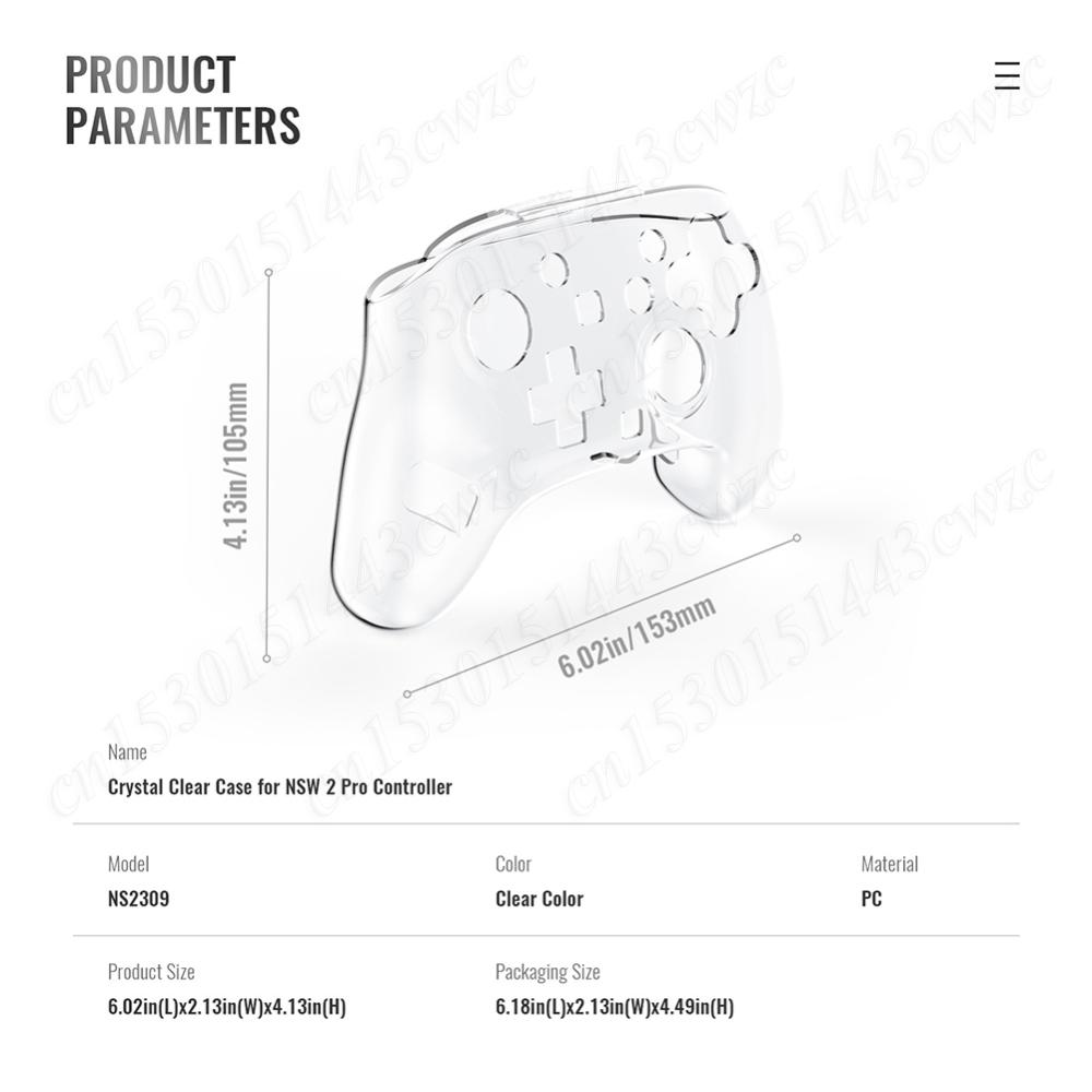 Transparent Protective Case Cover Anti-scratch Hard Shell Protector for Nintendo Switch 2 Pro Game Controller Gaming Accessories