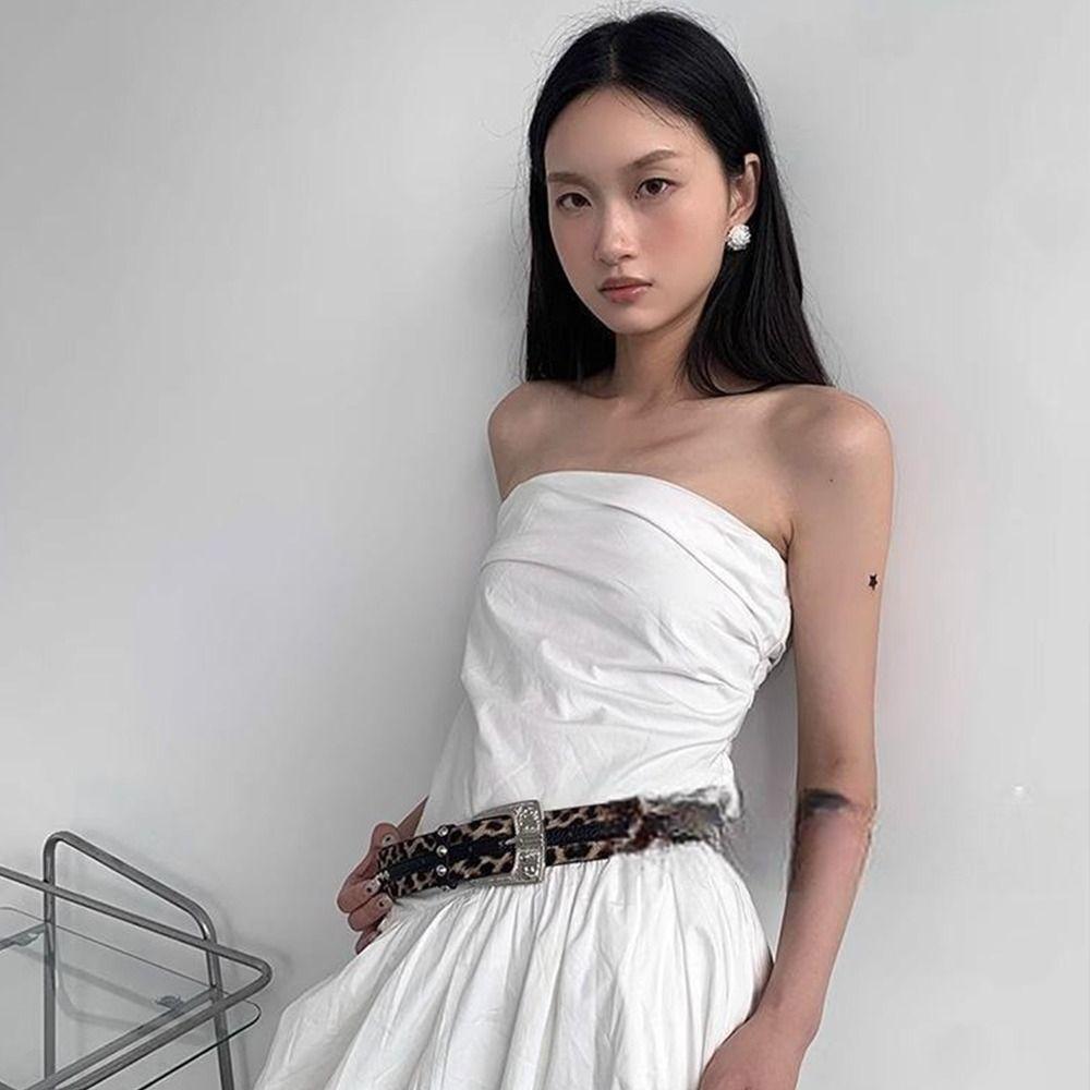 Rivet Women's Belt Vintage Dress Jeans Belt Fashionable Leather Waist Belt  Waist Accessories