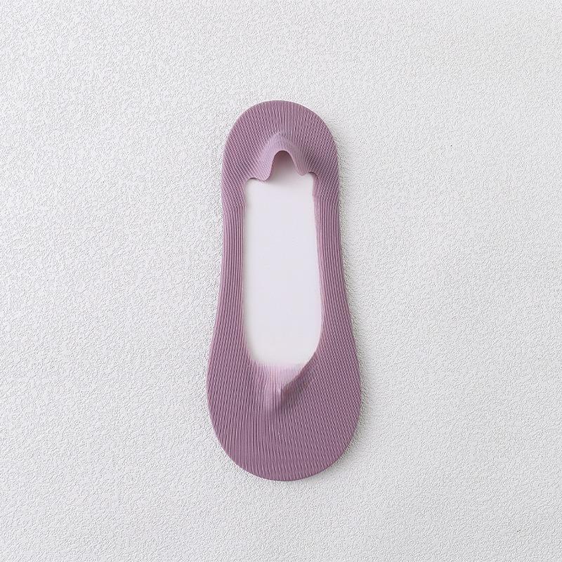 Damen Sommer Neu Rundmaul Einfarbig Leichter Mund Dünner Rand Unsichtbare Rutschfeste Socken