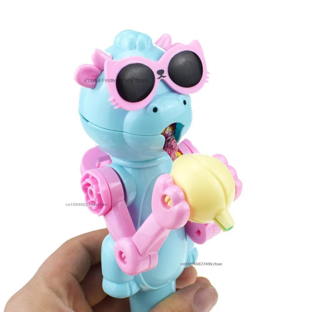 1pc Creative Lollipop Robot Holder Dinosaur Eat Lollipop Pop Ups Case Candy Storage Cool Toy Party Favors Gifts for Kids