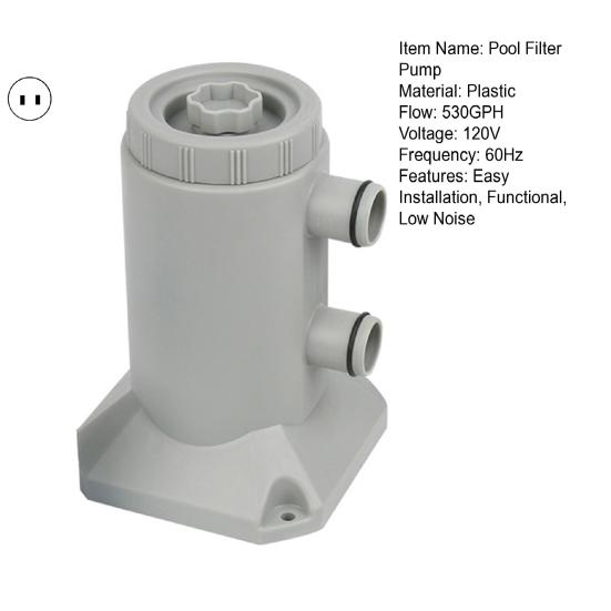 Swimming Pool Filter Pump 530GPH Electric Filter Pump Low Noise 120V 60Hz Above Ground Pool Filter Pump for Small Pool Fish Pond