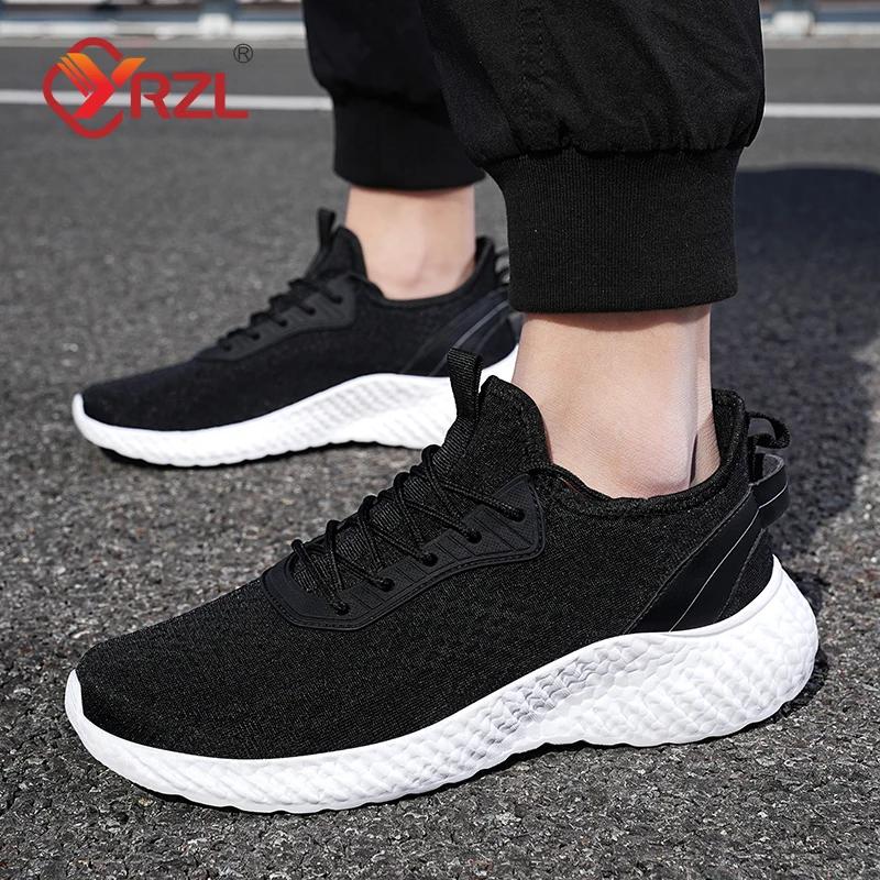 YRZL Men Casul Sports Shoes Breathable Walking Sneakers Outdoor Lightweight Comfortable Sweat-Absorbant Tenis Masculino Man Shoe